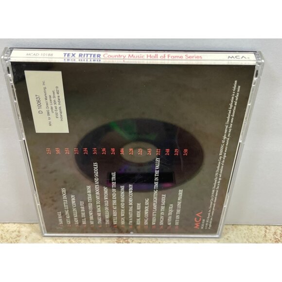 Tex Ritter Country Music Hall of Fame Series CD Country 1991 BMG Sam Hall - Picture 6 of 6